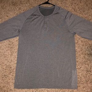 Lululemon Short Button-up, Grey Long-sleeve